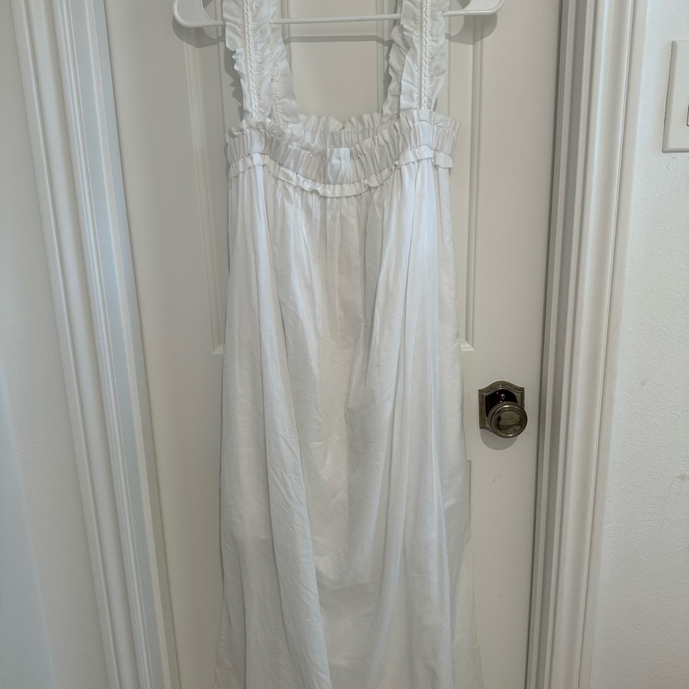 J. Crew cotton voile ruffle trim shift dress white XXS